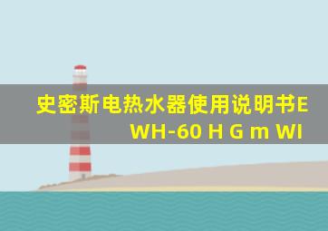 史密斯电热水器使用说明书EWH-60 H G m WI